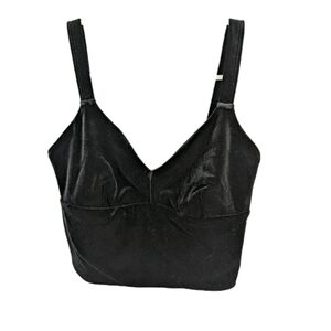 Commando Velvet Longline Bralette NEW small medium Women Black Stretch s/m